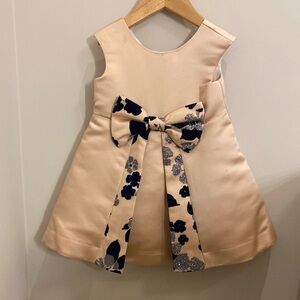 HUCKLEBONES LONDON Elegant Cream and Navy Kids Dress - 2yrs old
